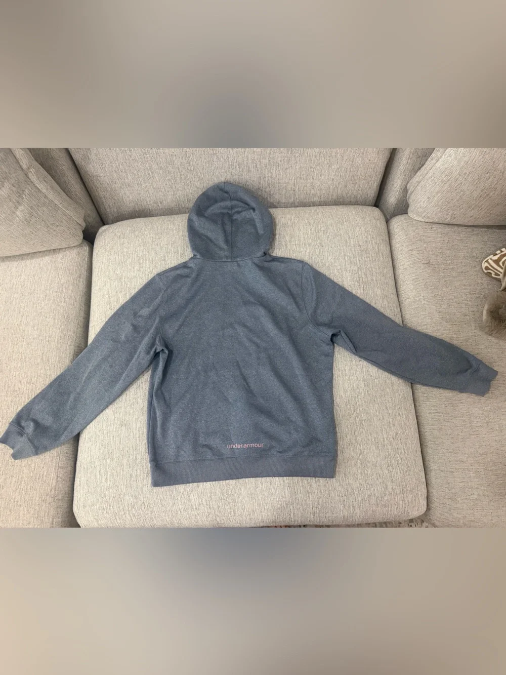 Under Armour Women's Charcoal Hoodie with Pink Logo